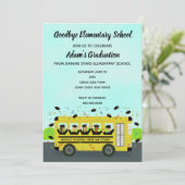 Afstuderen elementaire schoolbus kaart (Staand voorkant)