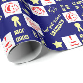 Afstuderen Elk jaar 4 Afbeeldingen en Sjabloon tek Cadeaupapier (Rol Hoek)