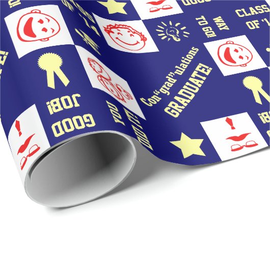 Afstuderen Elk jaar 4 Afbeeldingen en Sjabloon tek Cadeaupapier (Rol Hoek)