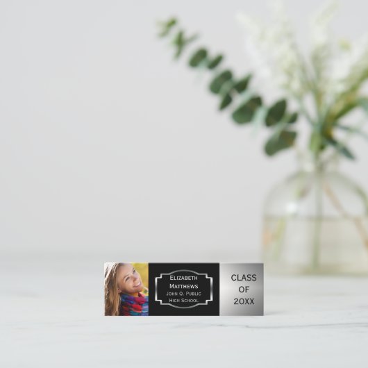 Afstuderen Emblem Class Foto's Intro Card Contactkaartje (Staand voorkant)