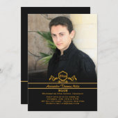 Afstuderen Emblem Fotoaankondiging / Uitnodiging (Voorkant / Achterkant)