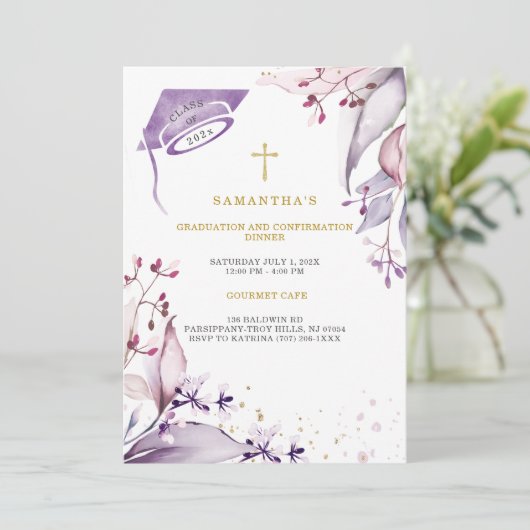 Afstuderen en Bevestigingsdiner Kaart (Staand voorkant)