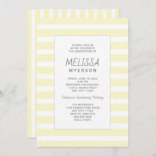 Afstuderen en/of feestuitnodigingen kaart (Voorkant / Achterkant)