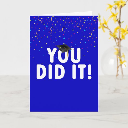 Afstuderen en Pet in Confetti Kaart (Gele Bloem)