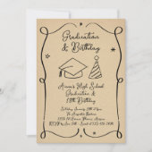 Afstuderen en verjaardagsuitnodiging kaart (Voorkant)