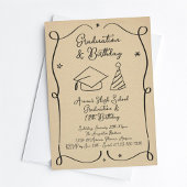 Afstuderen en verjaardagsuitnodiging kaart