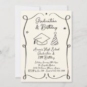 Afstuderen en verjaardagsuitnodiging kaart (Voorkant)