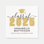 Afstuderen enkelvoudig gouden Afstuderen Servet (Voorkant)