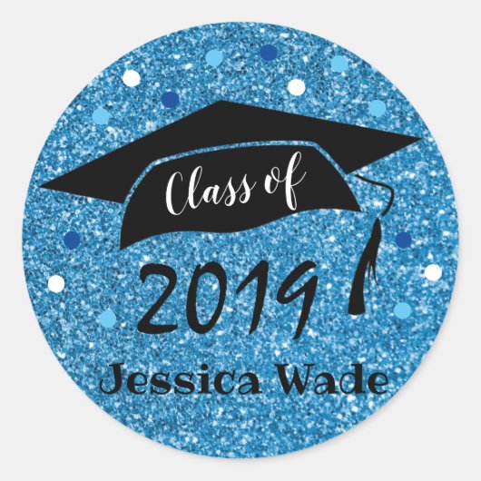 Afstuderen Envelop Sticker Seals Fun Faux Glitter (Voorkant)