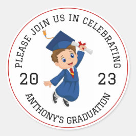 Afstuderen envelopzegel ronde sticker