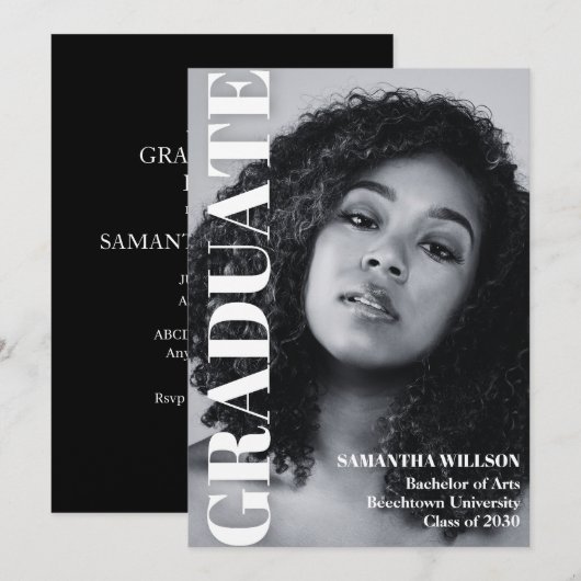 Afstuderen esthetische foto kaart (Voorkant / Achterkant)