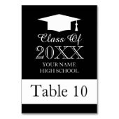 Afstuderen-etentabelnummerkaarten voor eetgelegenh kaart (Voorkant)