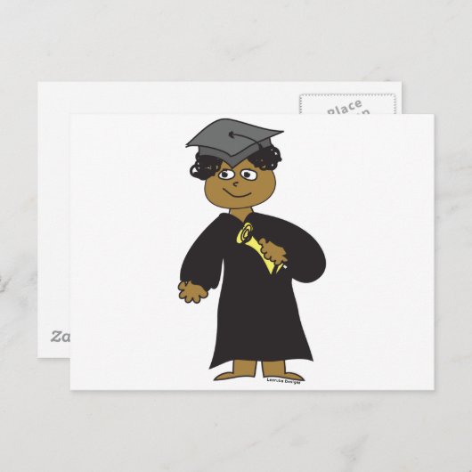Afstuderen etnische man aankondigingskaart (Voorkant / Achterkant)
