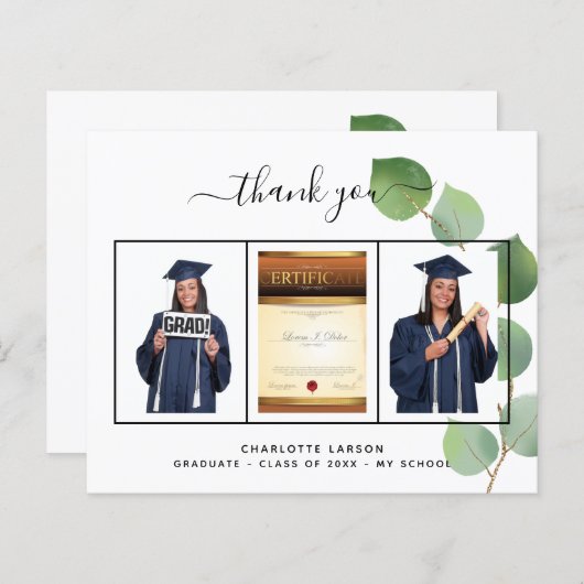 Afstuderen eucalyptus fotobudget dank je creditcar (Voorkant / Achterkant)