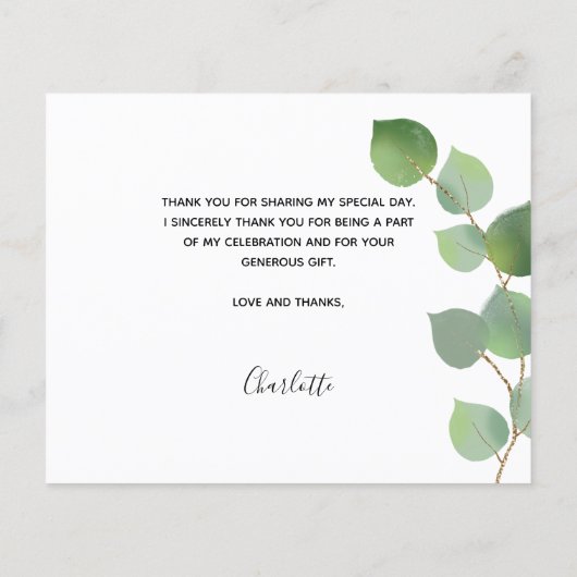 Afstuderen eucalyptus fotobudget dank je creditcar (Achterkant)