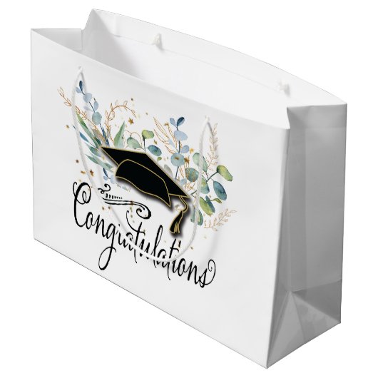 Afstuderen Eucalyptus Gefeliciteerd Groot Cadeauzakje (Achterkant Gekanteld)