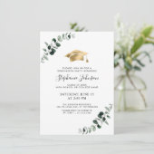 Afstuderen Eucalyptus Gold Pet en Tassel Party Kaart (Staand voorkant)