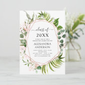 afstuderen Eucalyptus Greenery Uitnodiging (Staand voorkant)