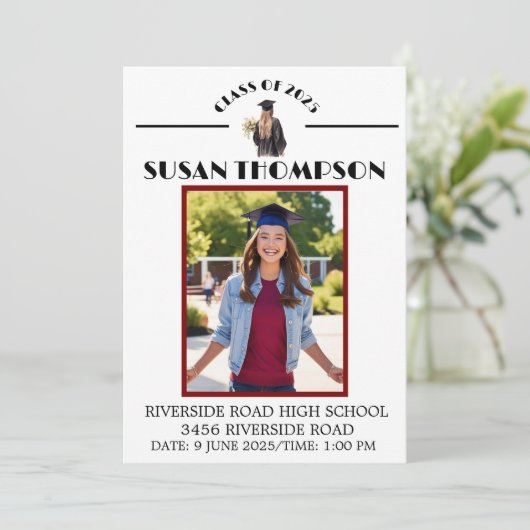 Afstuderen (Evergreen/Vrouw) Kaart (Staand voorkant)