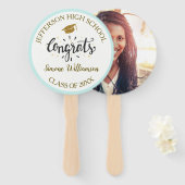 Afstuderen Fan Chic Gold aangepaste Afstuderen fot Handwaaier (Voorkant en achterkant)