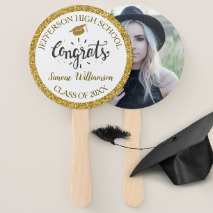 Afstuderen Fan Chic Gold aangepaste Afstuderen fot Handwaaier