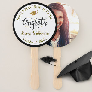Afstuderen Fan Chic Gold aangepaste Afstuderen fot Handwaaier