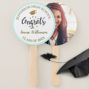 Afstuderen Fan Chic Gold aangepaste Afstuderen fot Handwaaier