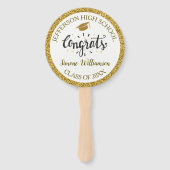 Afstuderen Fan Chic Gold aangepaste Afstuderen fot Handwaaier (Voorkant)