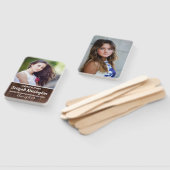 Afstuderen Fan Rustiek Hout Vrouw Foto Handwaaier (Niet-gemonteerd)