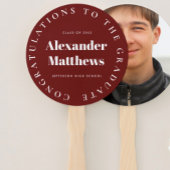 Afstuderen Fan School Class Man Foto Burgundy Handwaaier