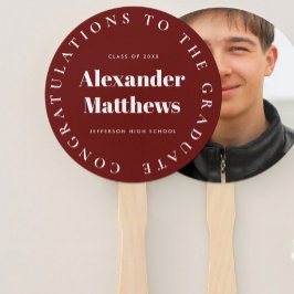 Afstuderen Fan School Class Man Foto Burgundy Handwaaier