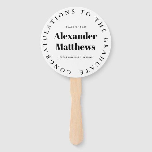 Afstuderen Fan Uw School Class Man Foto Handwaaier (Voorkant)