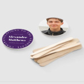 Afstuderen Fan Uw School Class Man Foto Paarse Handwaaier (Niet-gemonteerd)