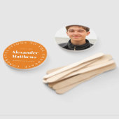 Afstuderen Fan Uw School Class Man Foto Sinaasappe Handwaaier (Niet-gemonteerd)