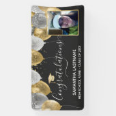 Afstuderen Fancy Glitter-ballonnen Fotobanner Spandoek (Verticaal)