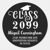 Afstuderen Fancy Klasse Jaar Retouradres Ronde Sticker (Voorkant)