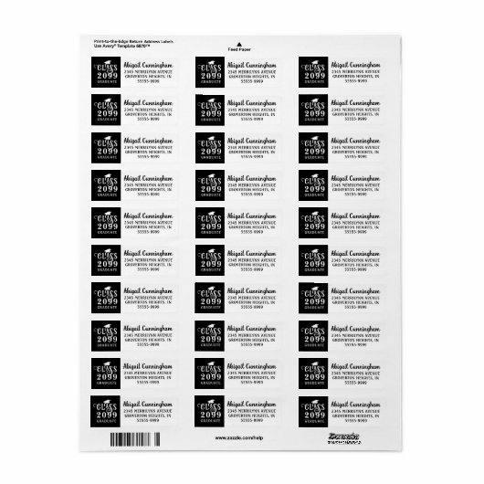 Afstuderen Fancy klasse Jaar Script Aangepaste kle Etiket (Full Sheet)