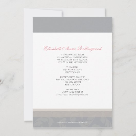 Afstuderen fancy tekst: Zilver Kaart (Achterkant)