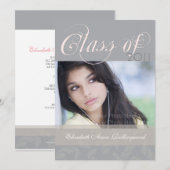 Afstuderen fancy tekst: Zilver Kaart (Voorkant / Achterkant)