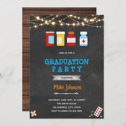 Afstuderen Farmaceutische specialiteit Kaart (Voorkant / Achterkant)