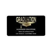 Afstuderen Faux Gold Afstuderen Black Classic Etiket (Voorkant)