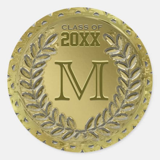 Afstuderen Faux Gold Foil Look Ronde Sticker (Voorkant)