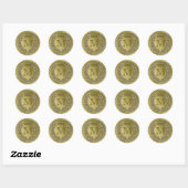 Afstuderen Faux Gold Foil Look Ronde Sticker (Vel)