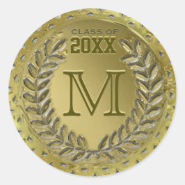 Afstuderen Faux Gold Foil Look Ronde Sticker