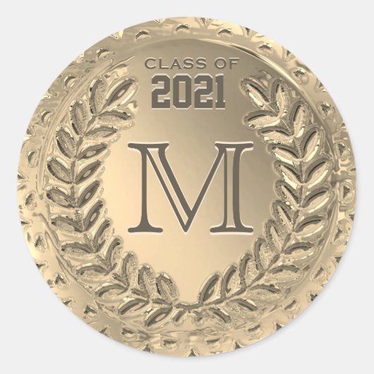 Afstuderen Faux Gold Foil Ronde Sticker (Voorkant)