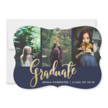 Afstuderen Faux Gold Foil Script Foto | Marine Bla