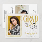 Afstuderen Faux Gold Leaf Class of 2025 Foto Kaart (Voorkant / Achterkant)
