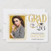 Afstuderen Faux Gold Leaf Class of 2025 Foto Kaart (Voorkant)