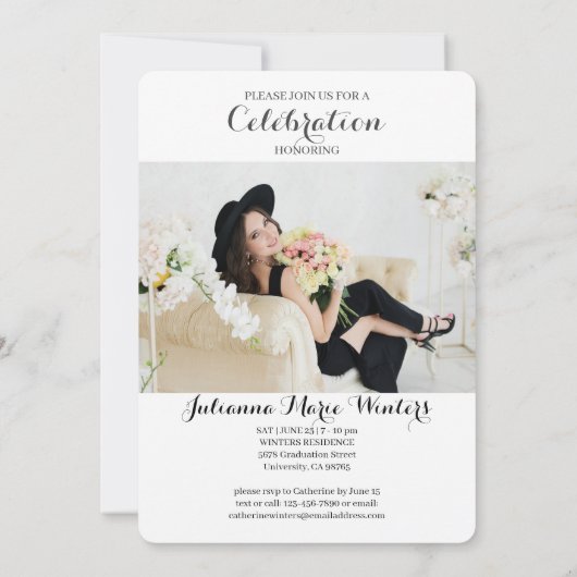 Afstuderen Faux Gold Leaf Class of 2025 Foto Kaart (Achterkant)