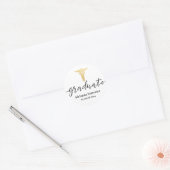 Afstuderen Faux Gouden Folie Caduceus Medische Ver Ronde Sticker (Envelop)